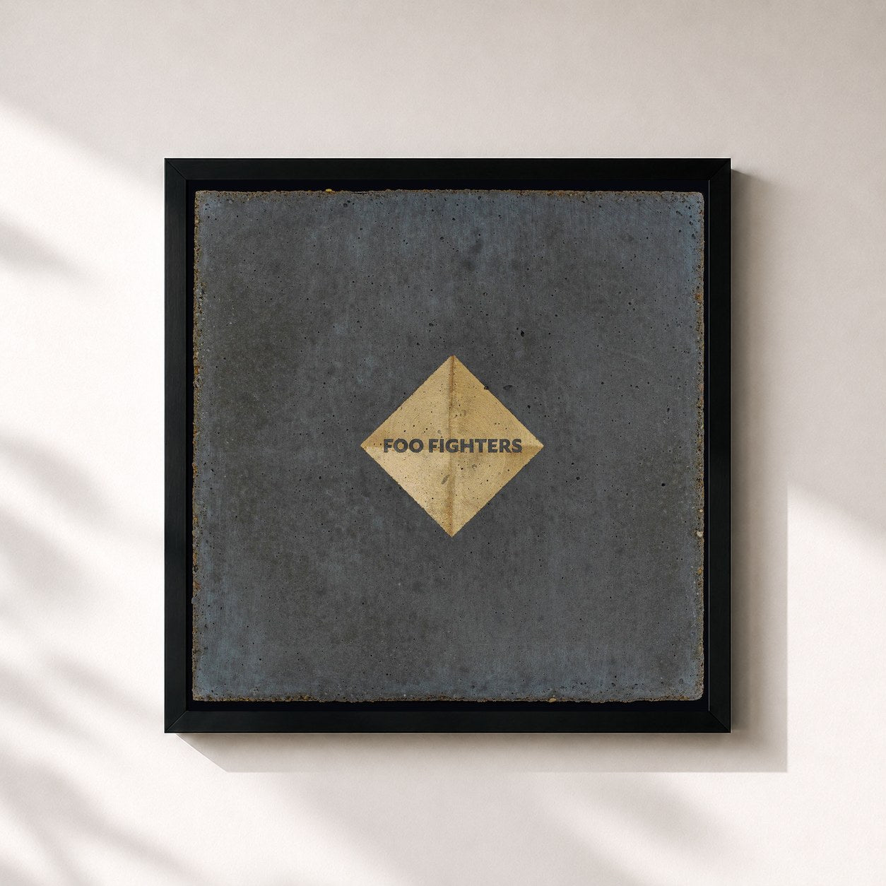 #noir Concrete and Gold by Foo Fighters as a square framed art print, black 32x32 cm frame