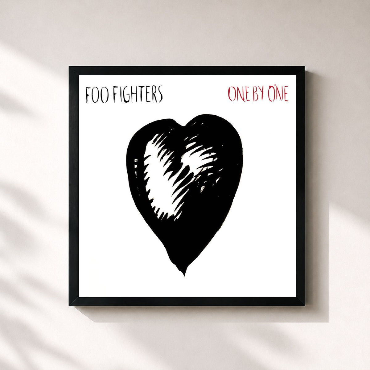 #noir Tableau carré de l'album One By One (Expanded Edition) de Foo Fighters, cadre noir 32x32 cm