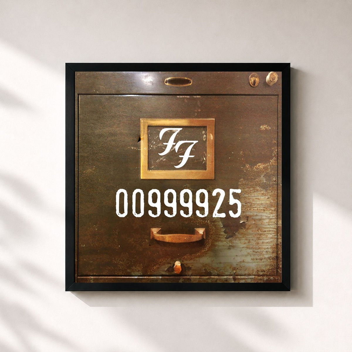 #noir Tableau carré de l'album 00999925 de Foo Fighters, cadre noir 32x32 cm
