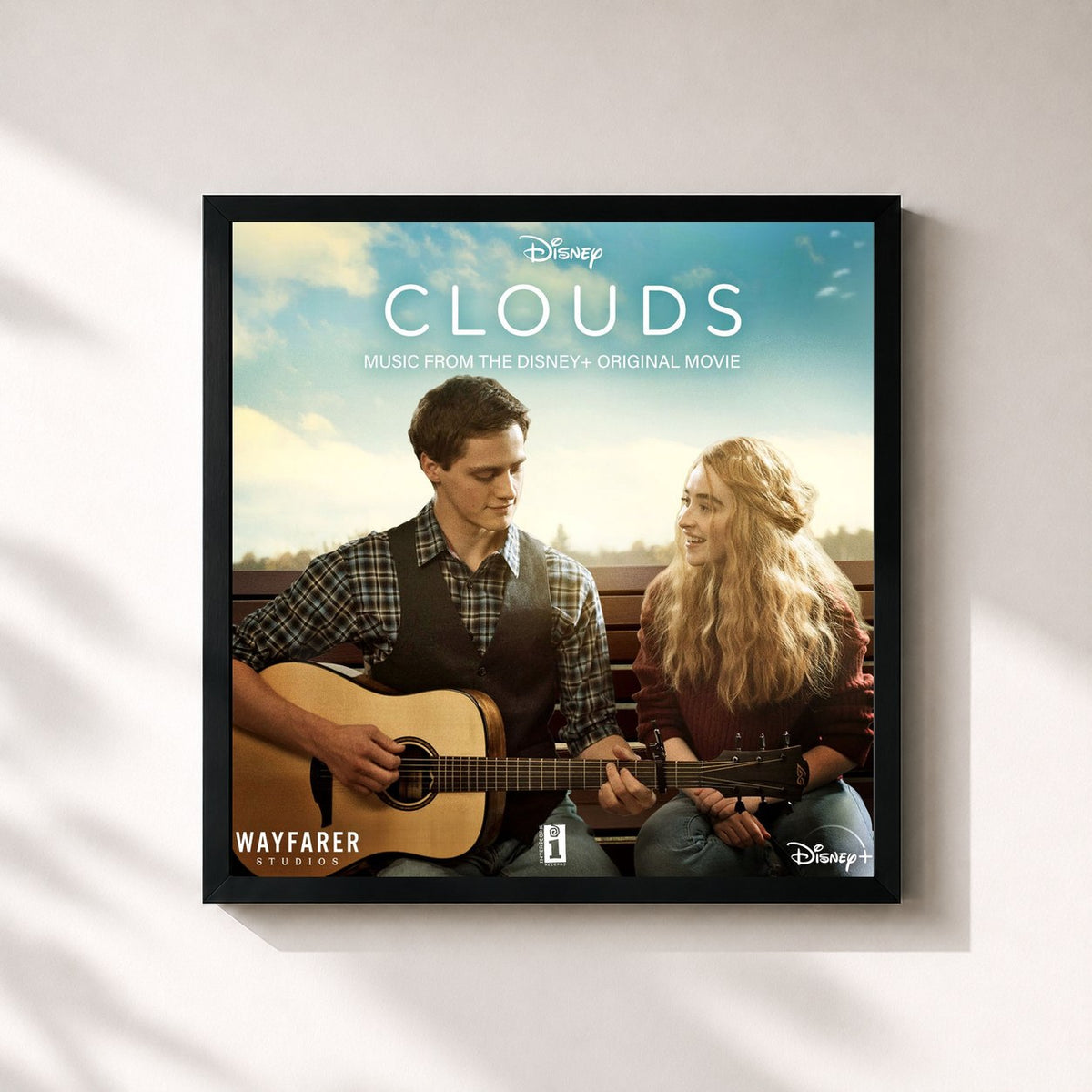 #noir Tableau carré de l'album CLOUDS (Music From The Disney+ Original Movie) de OneRepublic, cadre noir 32x32 cm