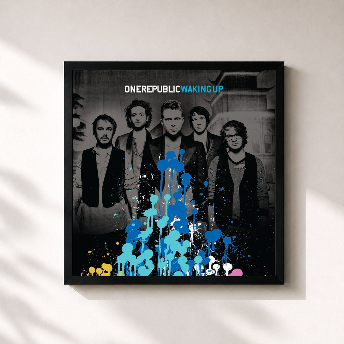 #noir Tableau carré de l'album Waking Up (International Deluxe Version) de OneRepublic, cadre noir 32x32 cm