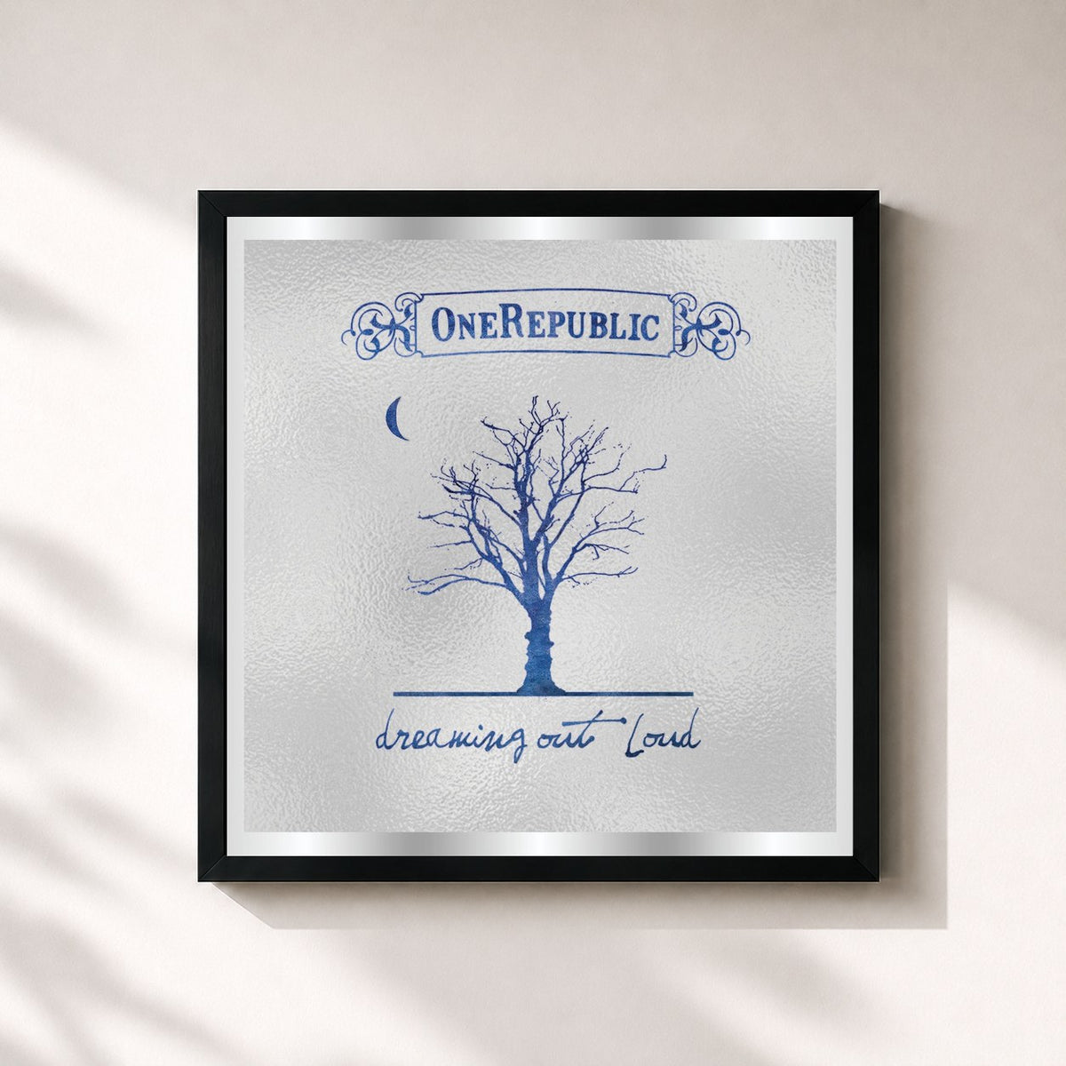 #noir Tableau carré de l'album Dreaming Out Loud (Deluxe Edition) de OneRepublic, cadre noir 32x32 cm