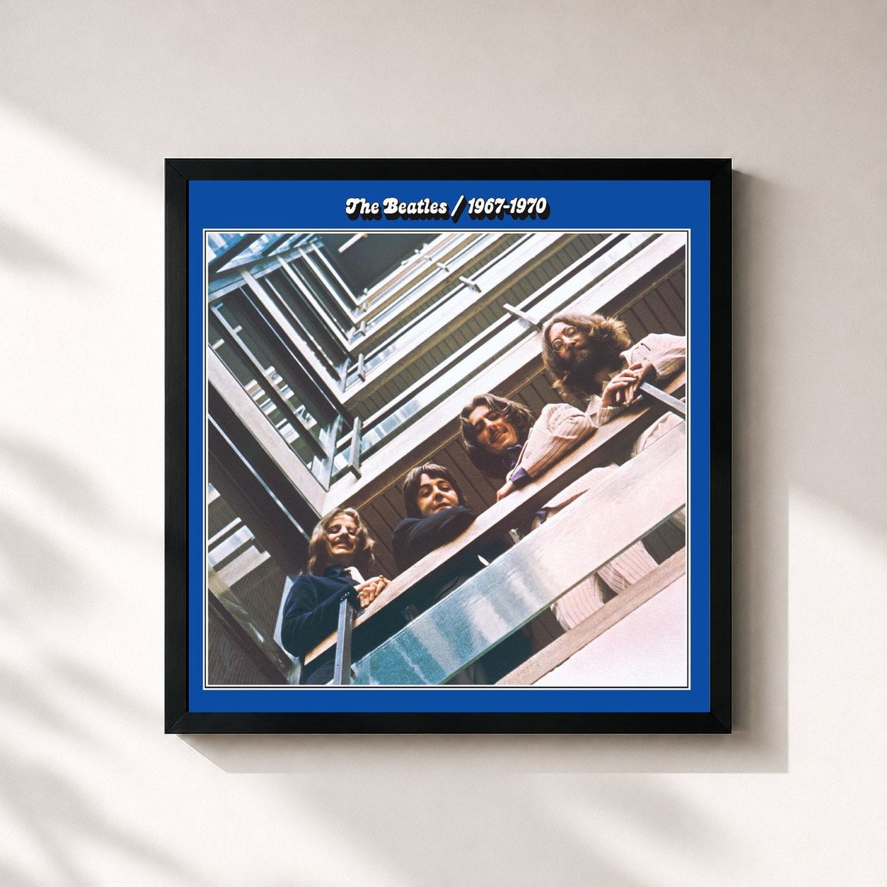 #noir Tableau carré de l'album The Beatles 1967 - 1970 (Remastered) de The Beatles, cadre noir 32x32 cm