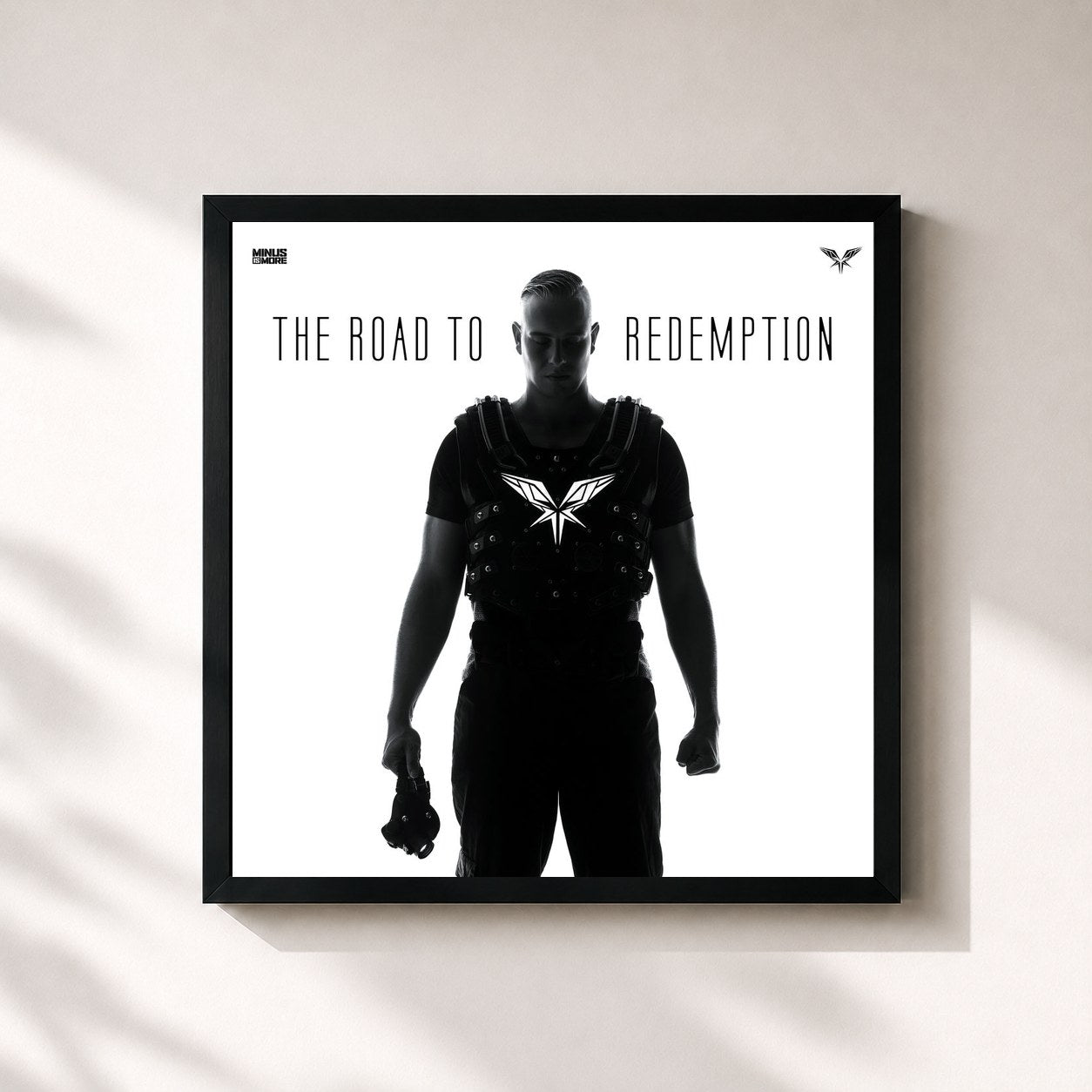 #noir Tableau carré de l'album The Road To Redemption de Radical Redemption, cadre noir 32x32 cm