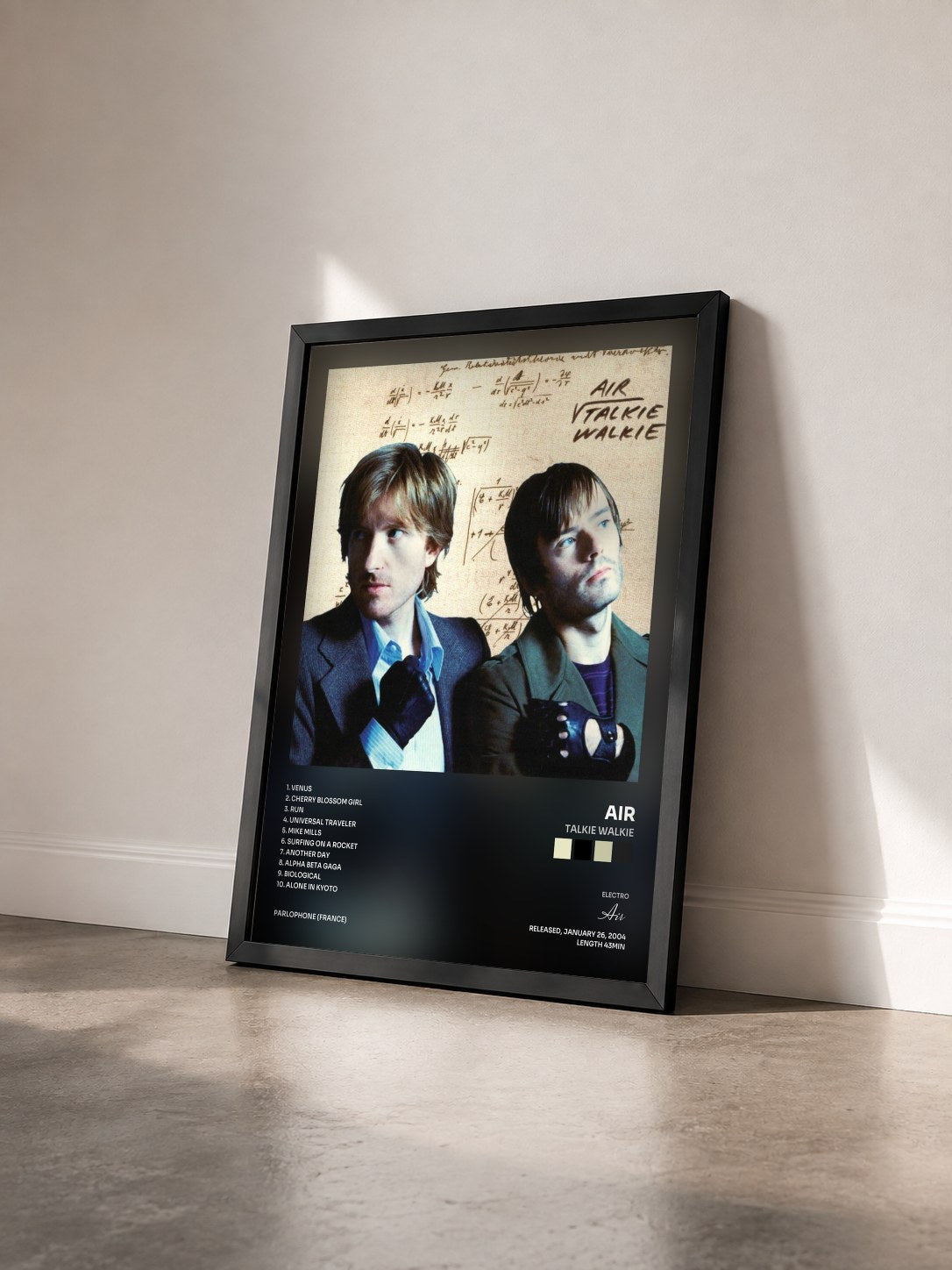 #noir Tableau de l'album Talkie Walkie de Air vu de trois quarts, cadre noir