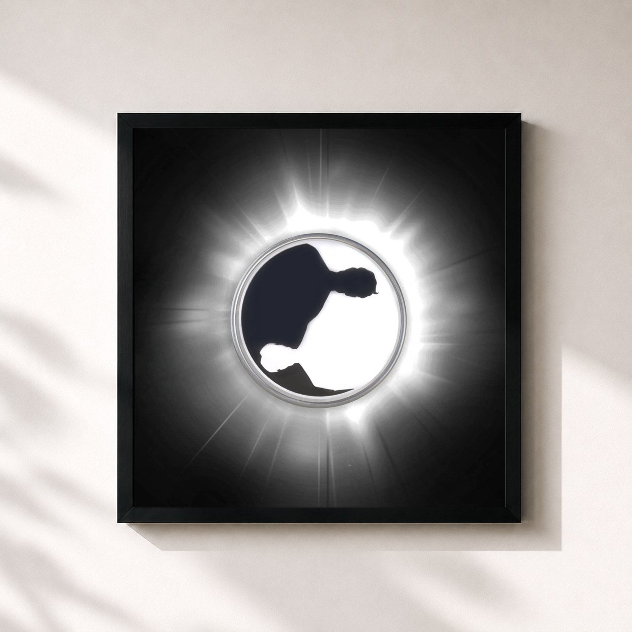 #noir Tableau carré de l'album Yin und Yang de Yung Kafa & Kücük Efendi, cadre noir 32x32 cm