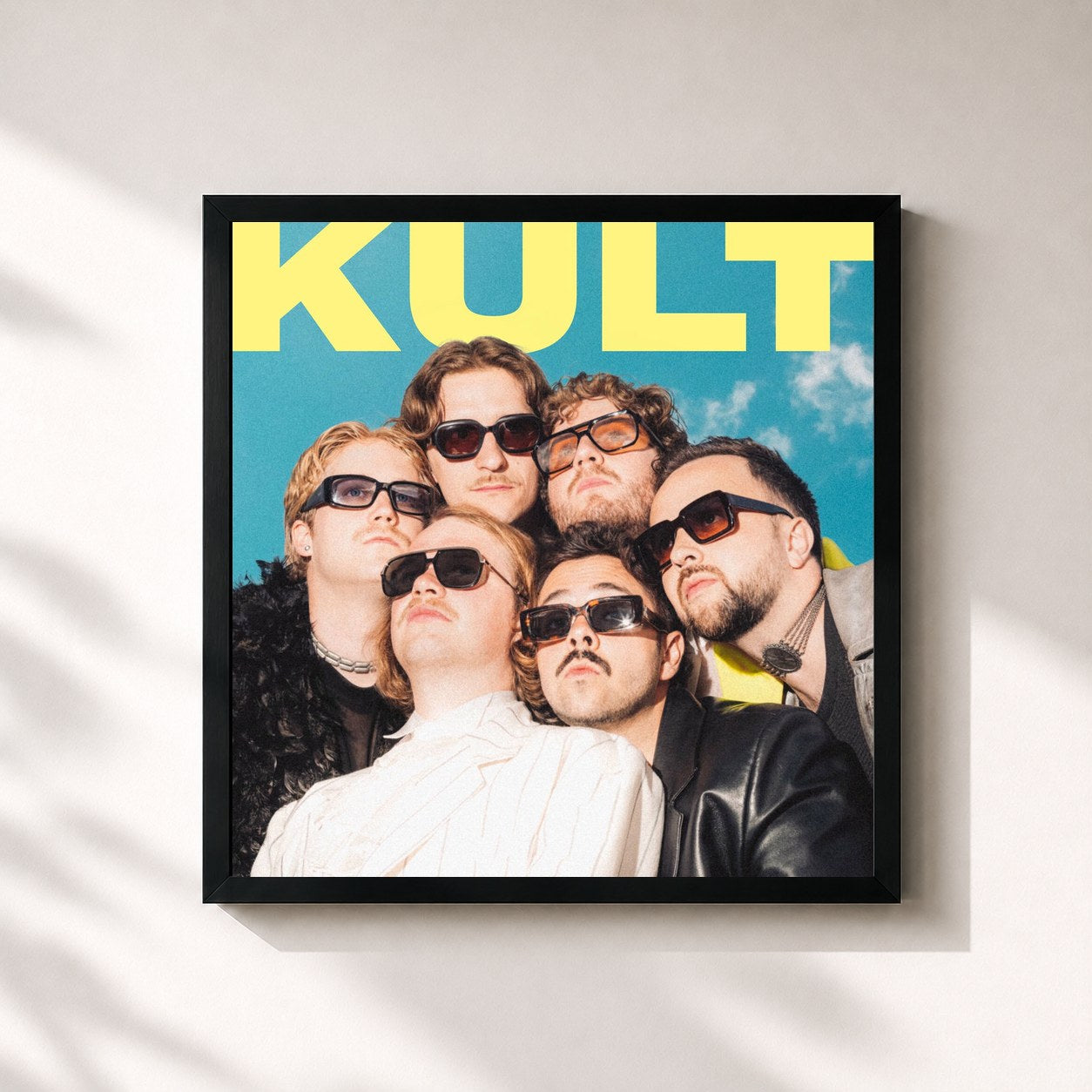 #noir Tableau carré de l'album Kult de Roy Bianco & Die Abbrunzati Boys, cadre noir 32x32 cm
