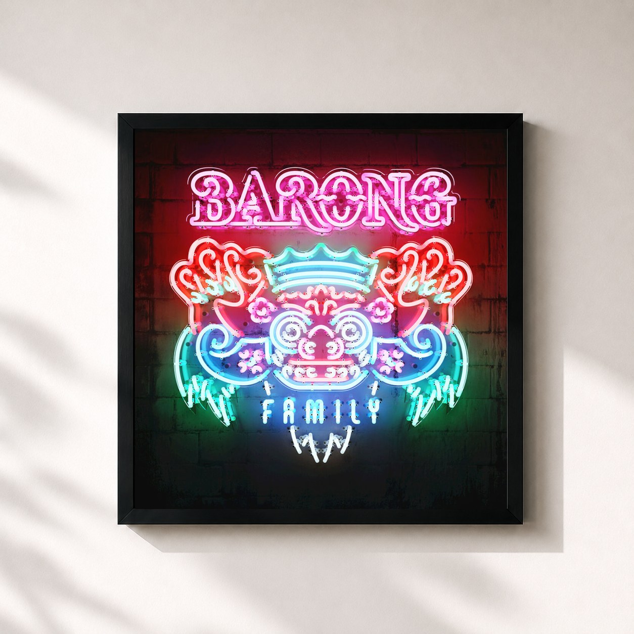 #noir Tableau carré de l'album Yellow Claw Presents: The Barong Family Album de Yellow Claw, cadre noir 32x32 cm