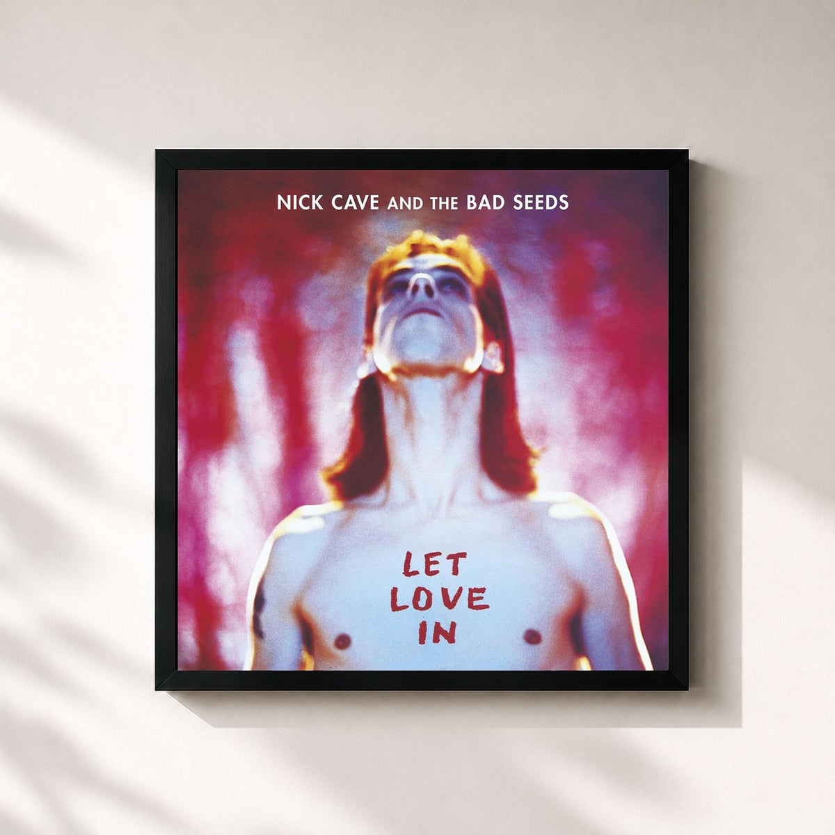 #noir Tableau carré de l'album Let Love In (Remastered 2011) de Nick Cave & The Bad Seeds, cadre noir 32x32 cm