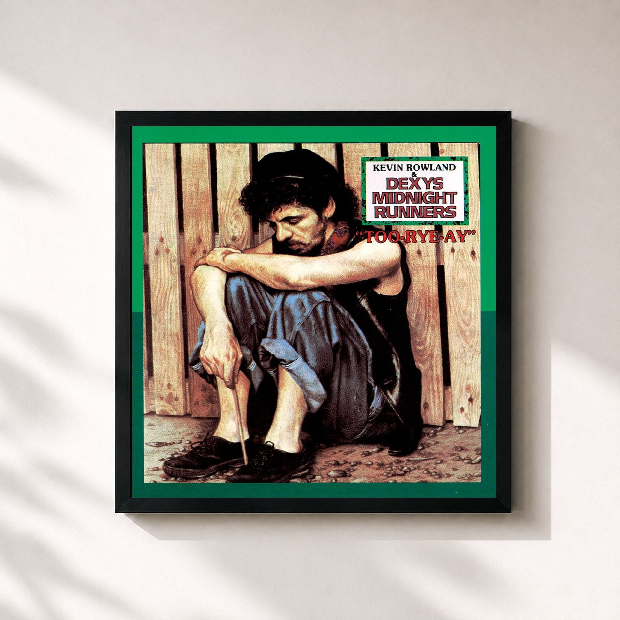 #noir Tableau carré de l'album Too Rye Ay de Dexys Midnight Runners, cadre noir 32x32 cm