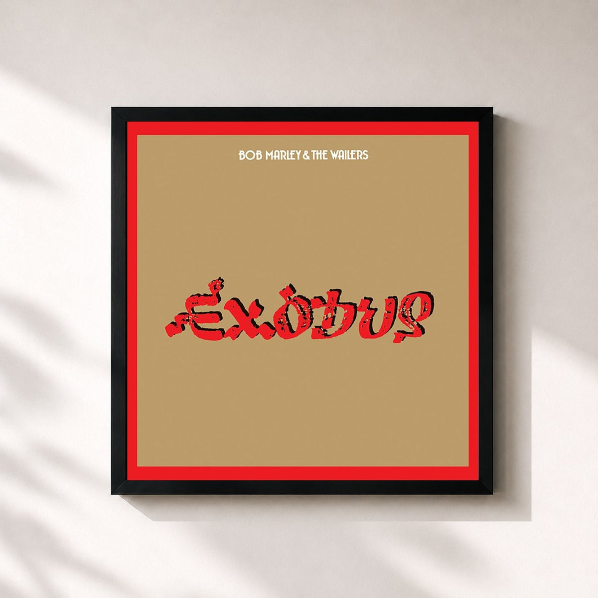 #noir Tableau carré de l'album Exodus (Deluxe Edition) de Bob Marley & The Wailers, cadre noir 32x32 cm