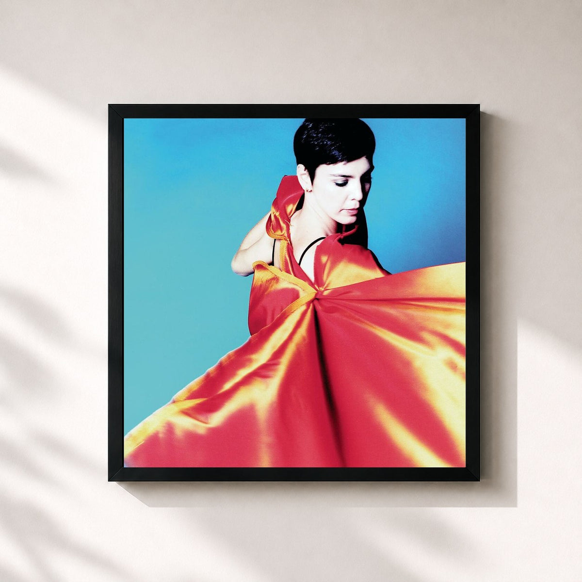 #noir Tableau carré de l'album Maritmo de Adriana Calcanhotto, cadre noir 32x32 cm