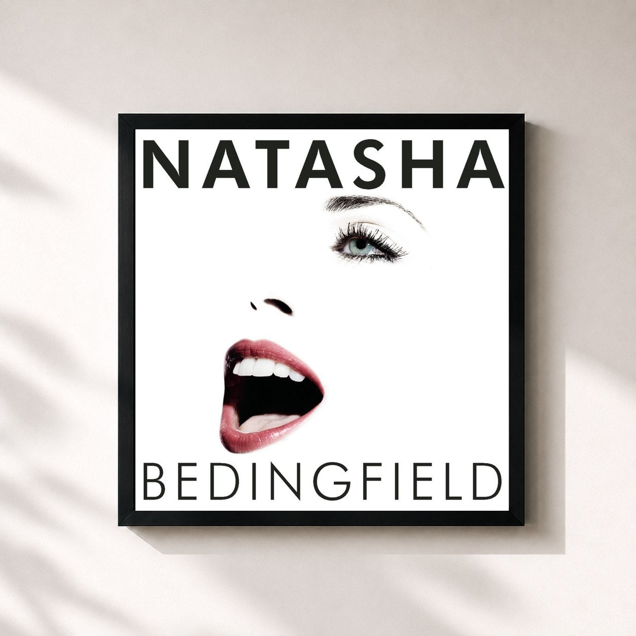 #noir Tableau carré de l'album N.B. de Natasha Bedingfield, cadre noir 32x32 cm