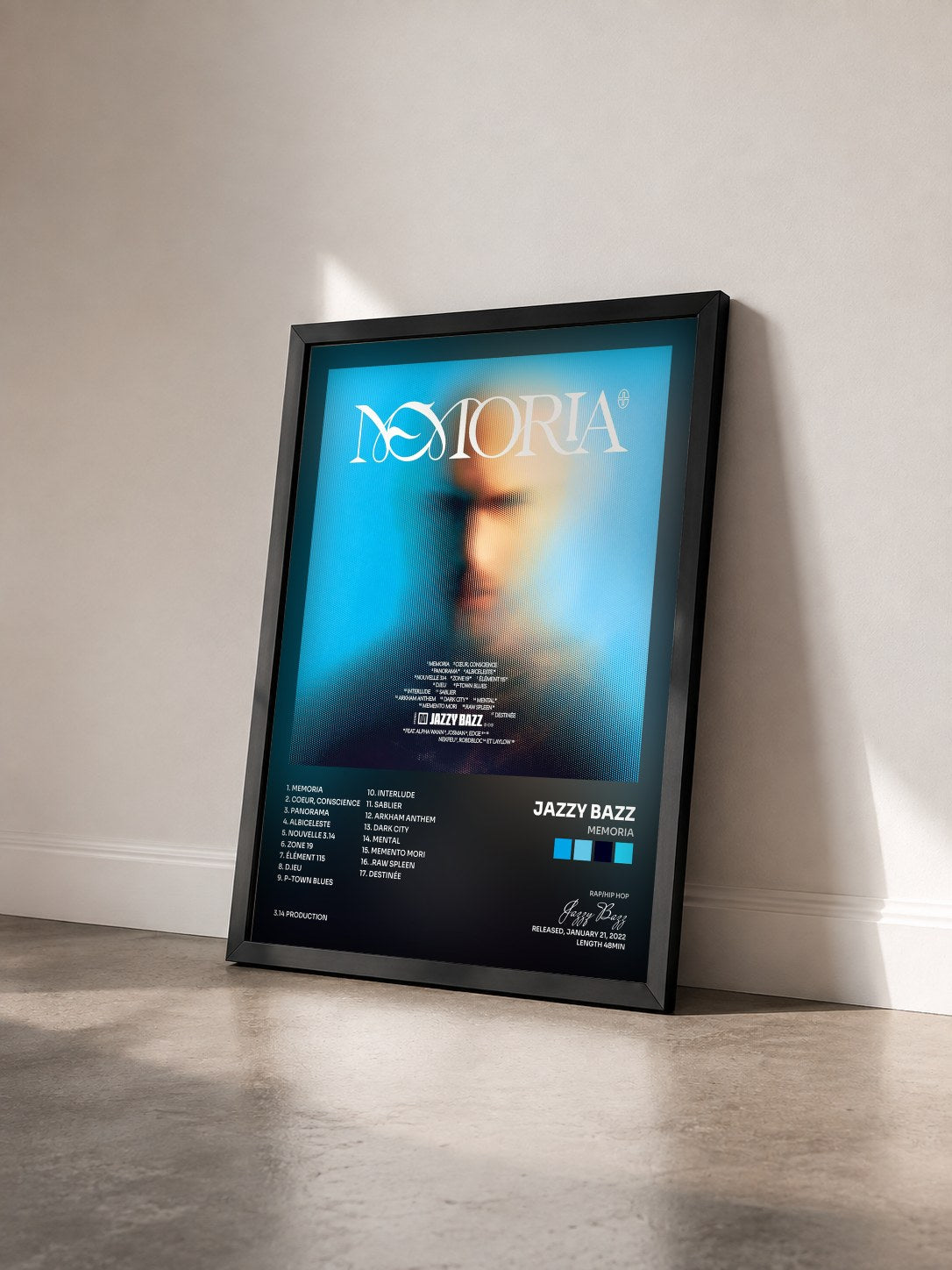 #noir Memoria by Jazzy Bazz as a framed art print seen at an angle, black frame