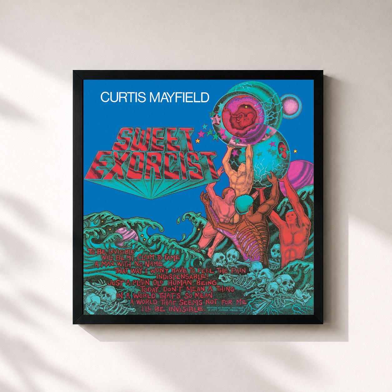 #noir Tableau carré de l'album Keep on Keeping On: Curtis Mayfield Studio Albums 1970-1974 (2019 Remaster) de Curtis Mayfield, cadre noir 32x32 cm