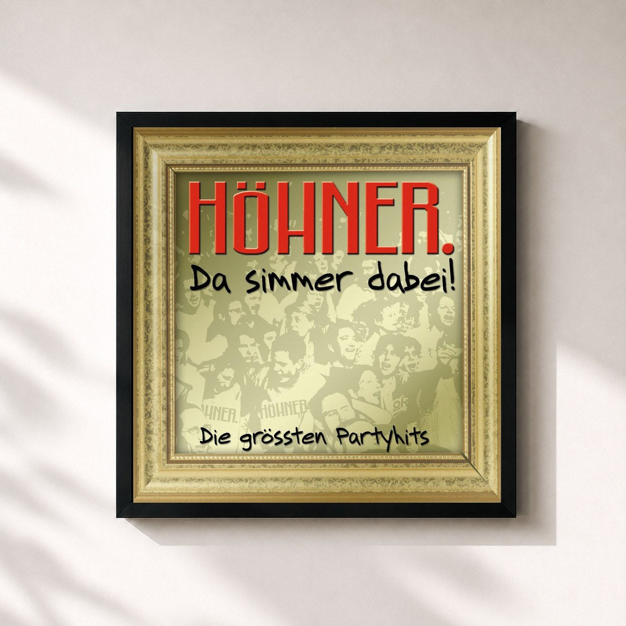 #noir Tableau carré de l'album Da Simmer Dabei... Die Grössten Partyhits! (Gold Edition) de Höhner, cadre noir 32x32 cm
