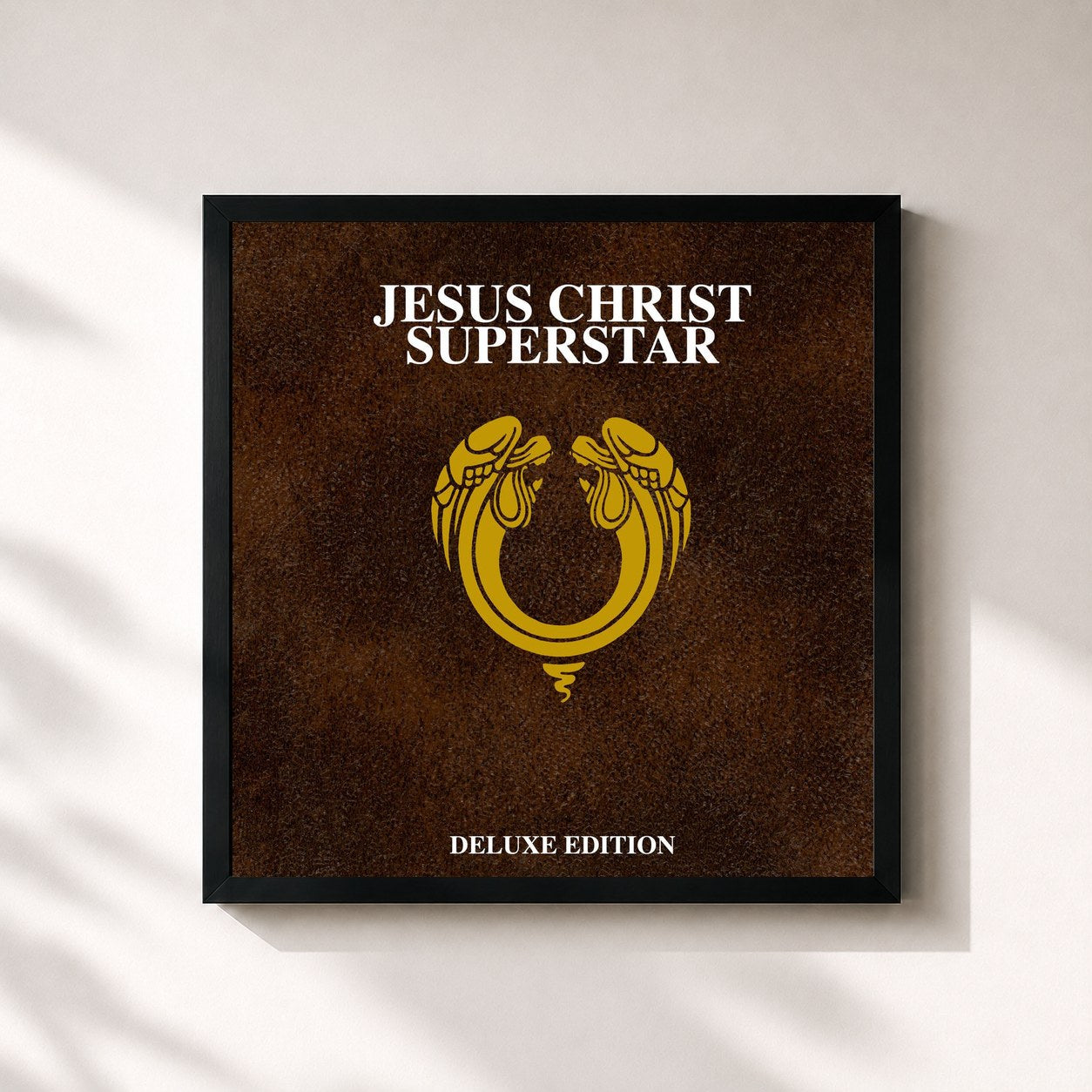 #noir Tableau carré de l'album Jesus Christ Superstar (50th Anniversary / Deluxe) de Andrew Lloyd Webber, cadre noir 32x32 cm