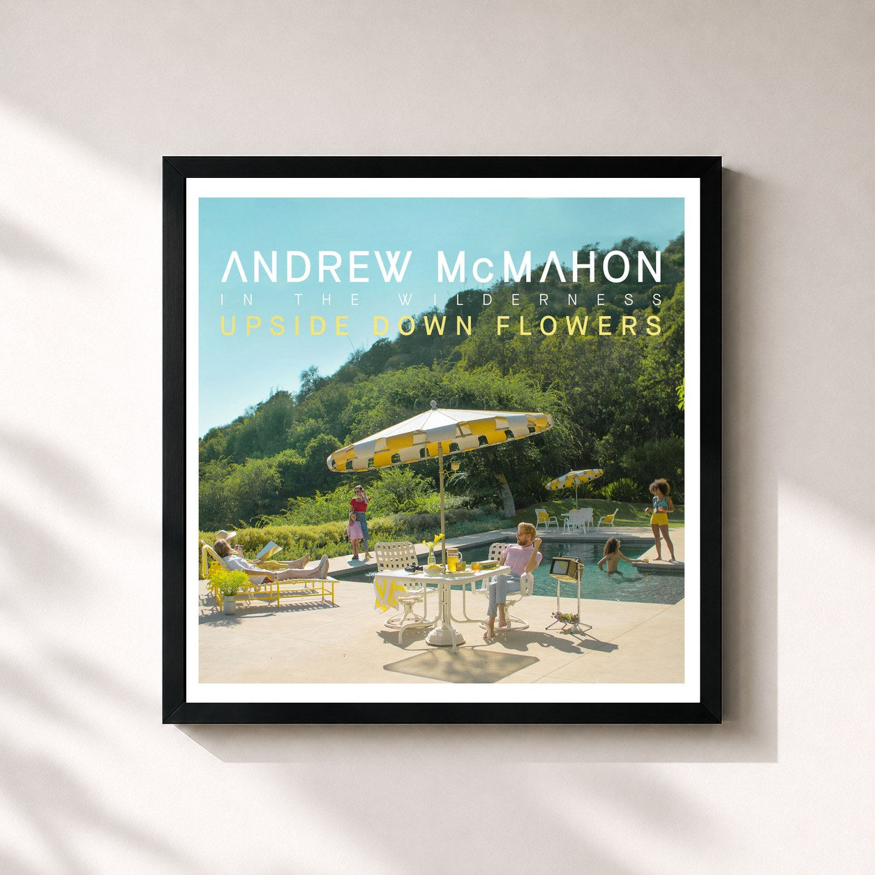 #noir Tableau carré de l'album Upside Down Flowers de Andrew McMahon in the Wilderness, cadre noir 32x32 cm