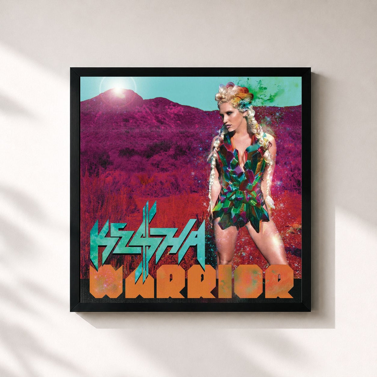 #noir Tableau carré de l'album Warrior (Expanded Edition) de Kesha, cadre noir 32x32 cm