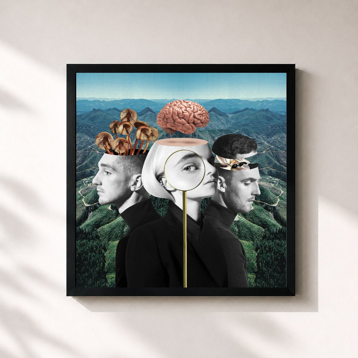 #noir Tableau carré de l'album What Is Love? (Deluxe Edition) de Clean Bandit, cadre noir 32x32 cm