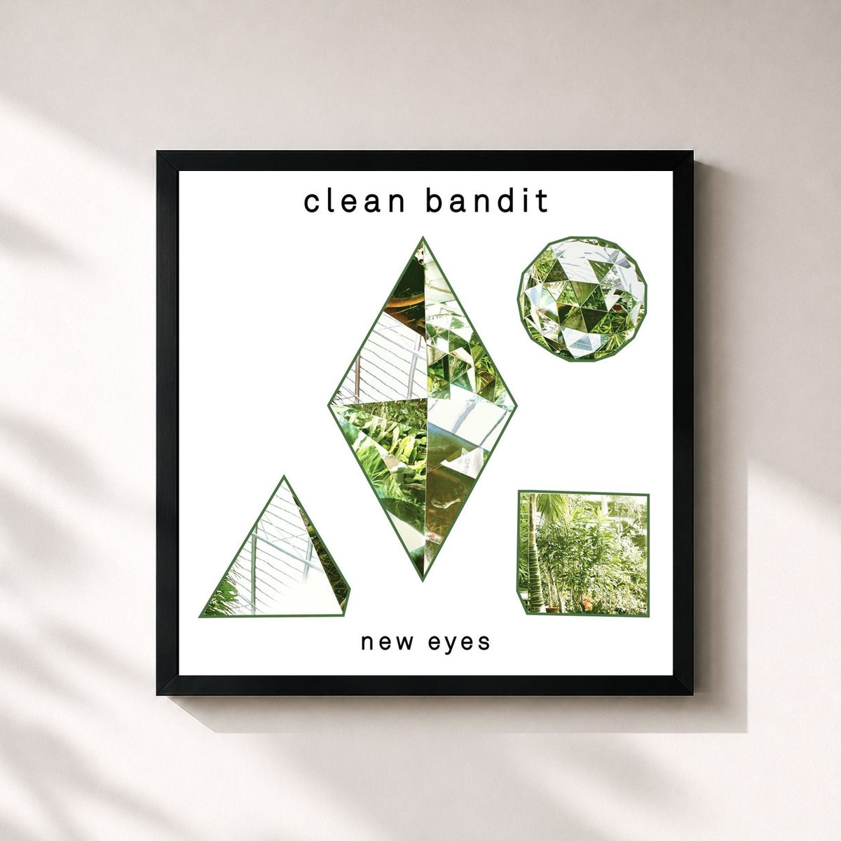 #noir Tableau carré de l'album New Eyes de Clean Bandit, cadre noir 32x32 cm