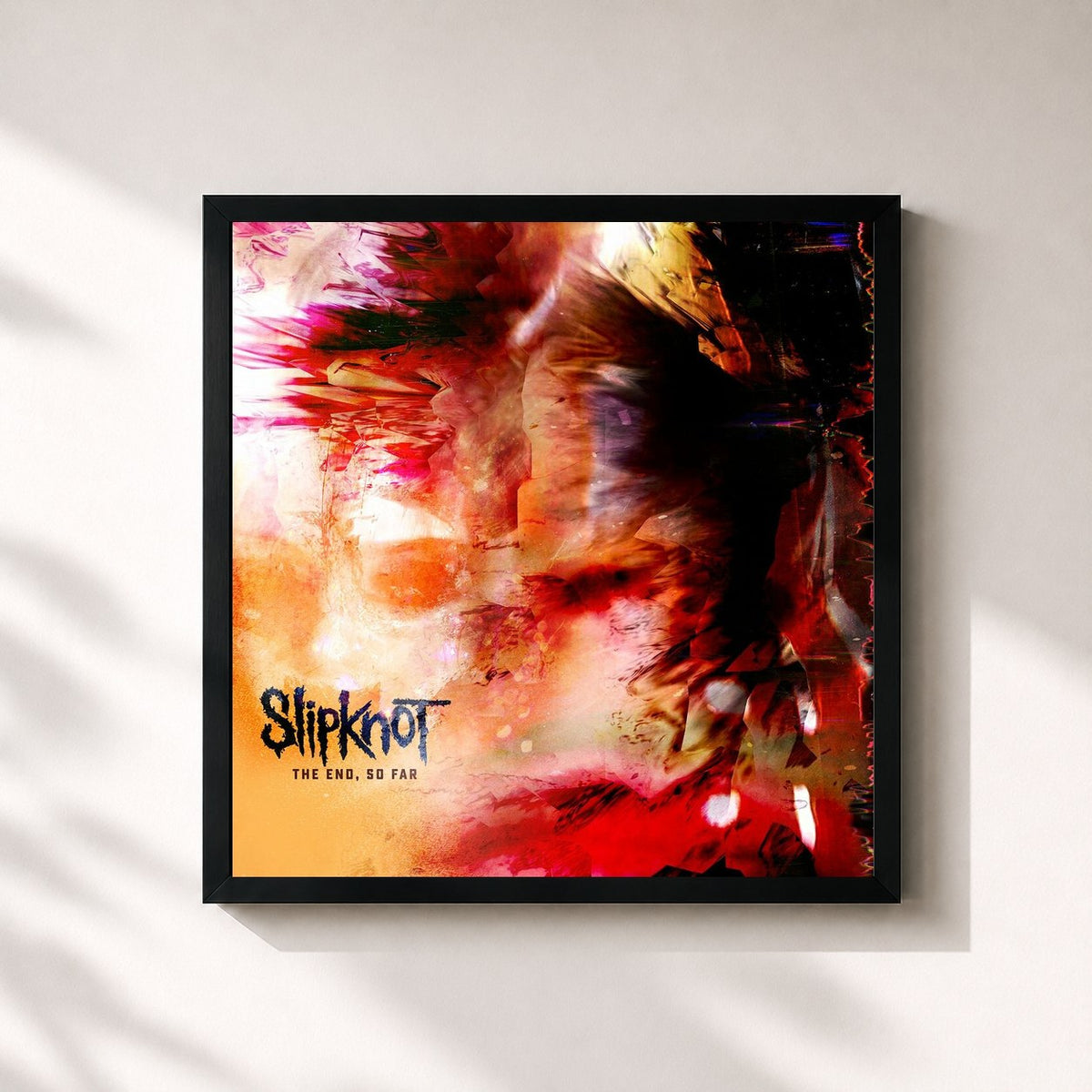 #noir Tableau carré de l'album The End, So Far de Slipknot, cadre noir 32x32 cm