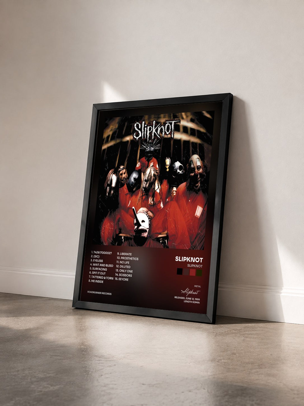 #noir Tableau de l'album Slipknot de Slipknot vu de trois quarts, cadre noir