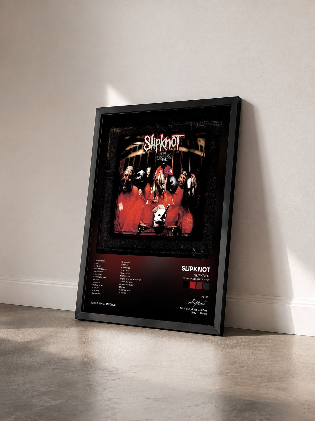 #noir Tableau de l'album Slipknot (10th Anniversary Edition) de Slipknot vu de trois quarts, cadre noir