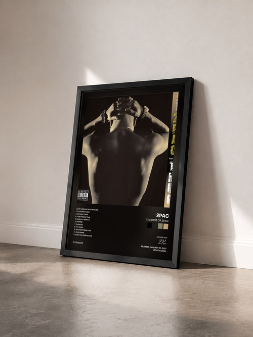 #noir Tableau de l'album The Best of 2Pac de 2Pac vu de trois quarts, cadre noir