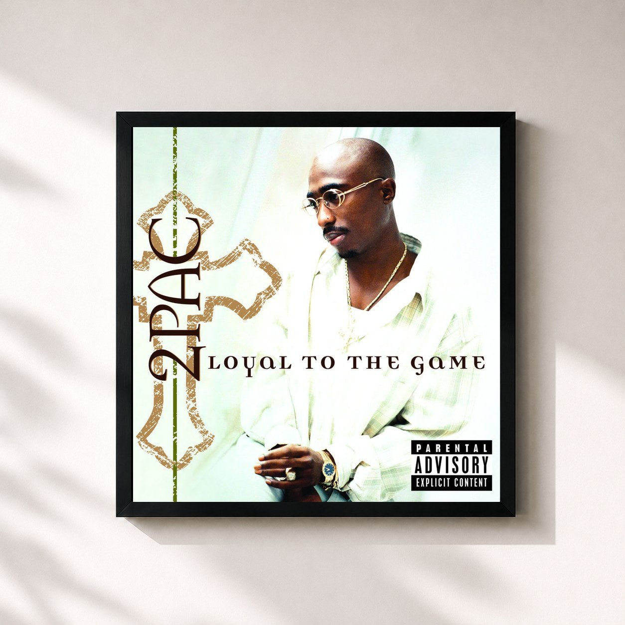 #noir Loyal To The Game by 2Pac as a square framed art print, black 32x32 cm frame