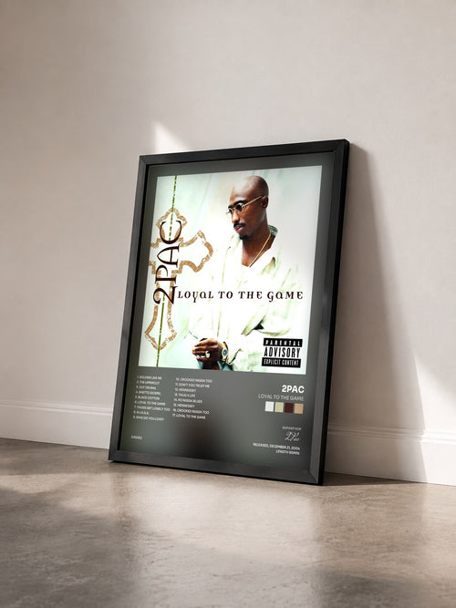 #noir Tableau de l'album Loyal To The Game de 2Pac vu de trois quarts, cadre noir