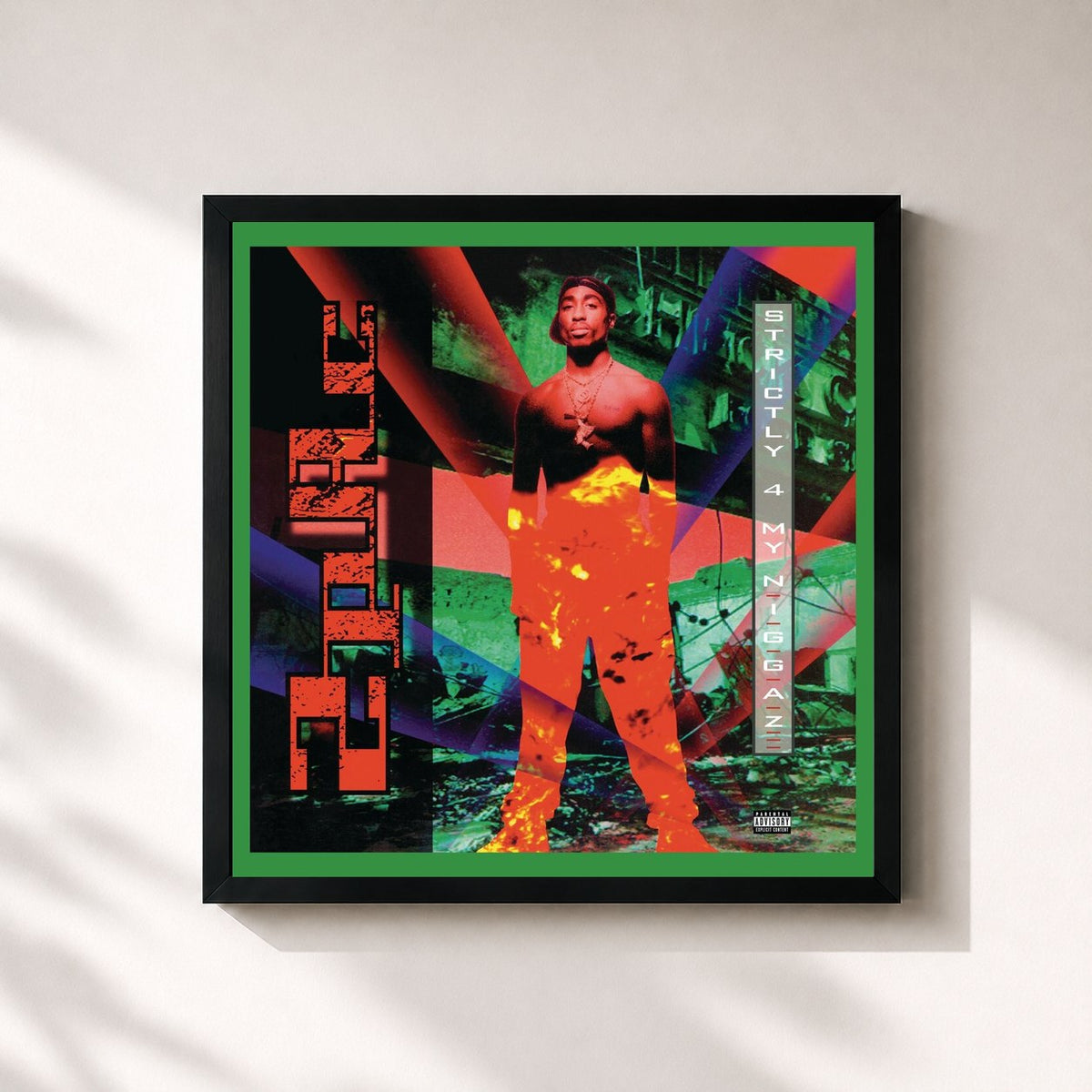 #noir Tableau carré de l'album Strictly 4 My N.I.G.G.A.Z... (Expanded Edition) de 2Pac, cadre noir 32x32 cm