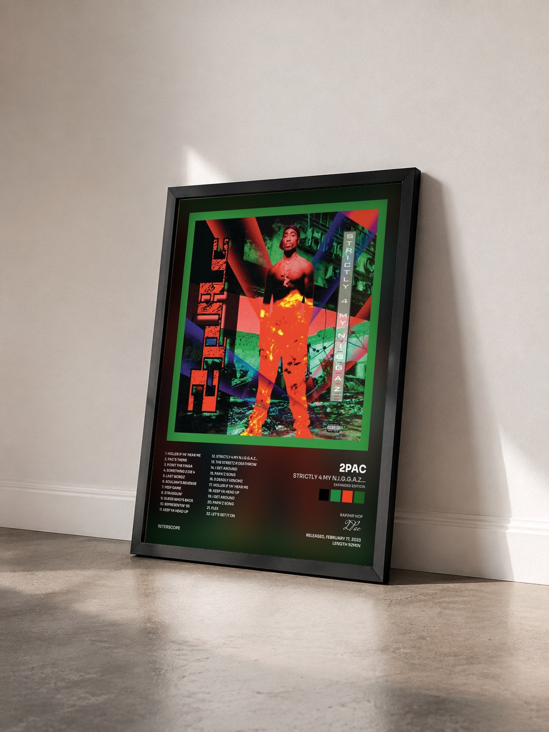 #noir Tableau de l'album Strictly 4 My N.I.G.G.A.Z... (Expanded Edition) de 2Pac vu de trois quarts, cadre noir