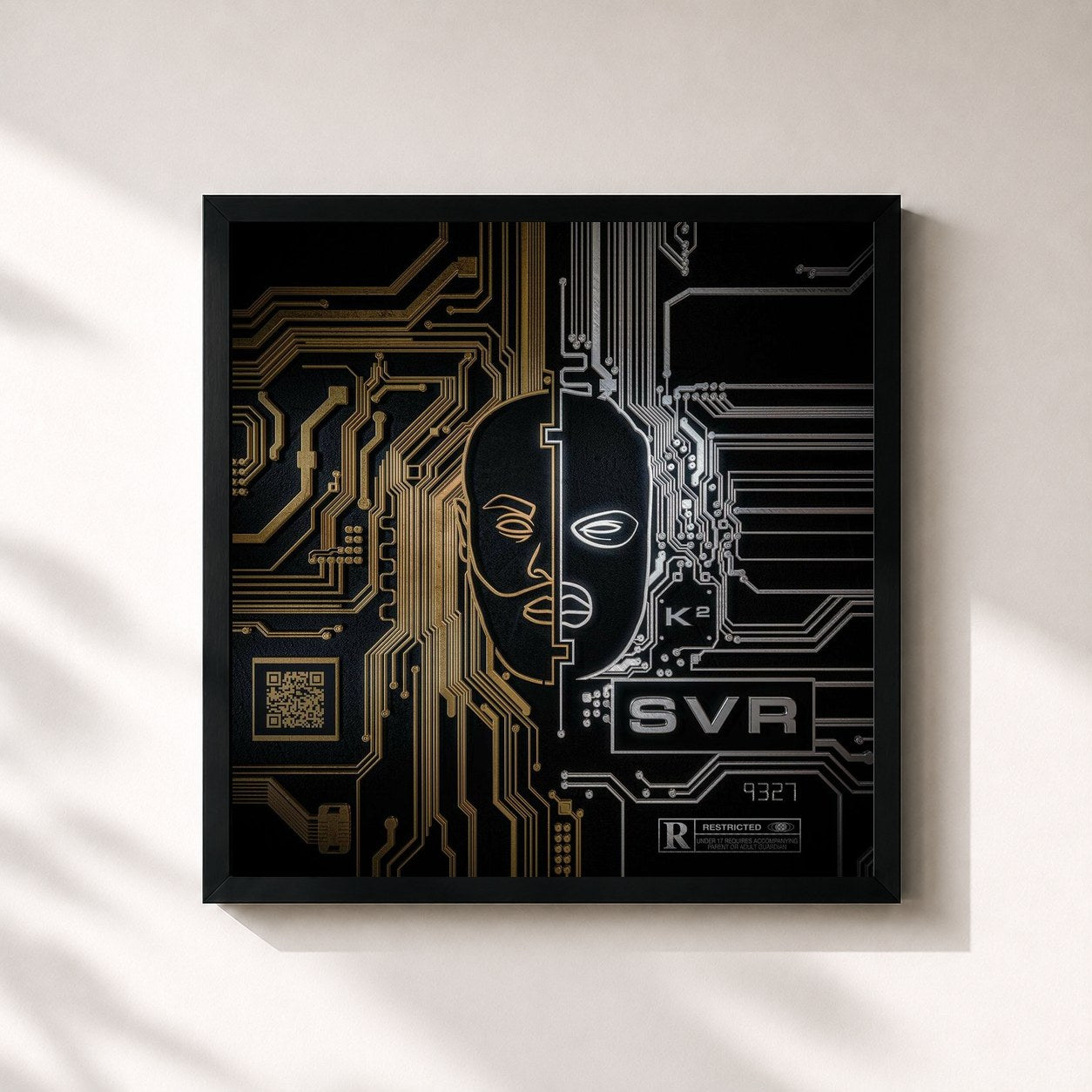#noir SVR by Kaaris as a square framed art print, black 32x32 cm frame