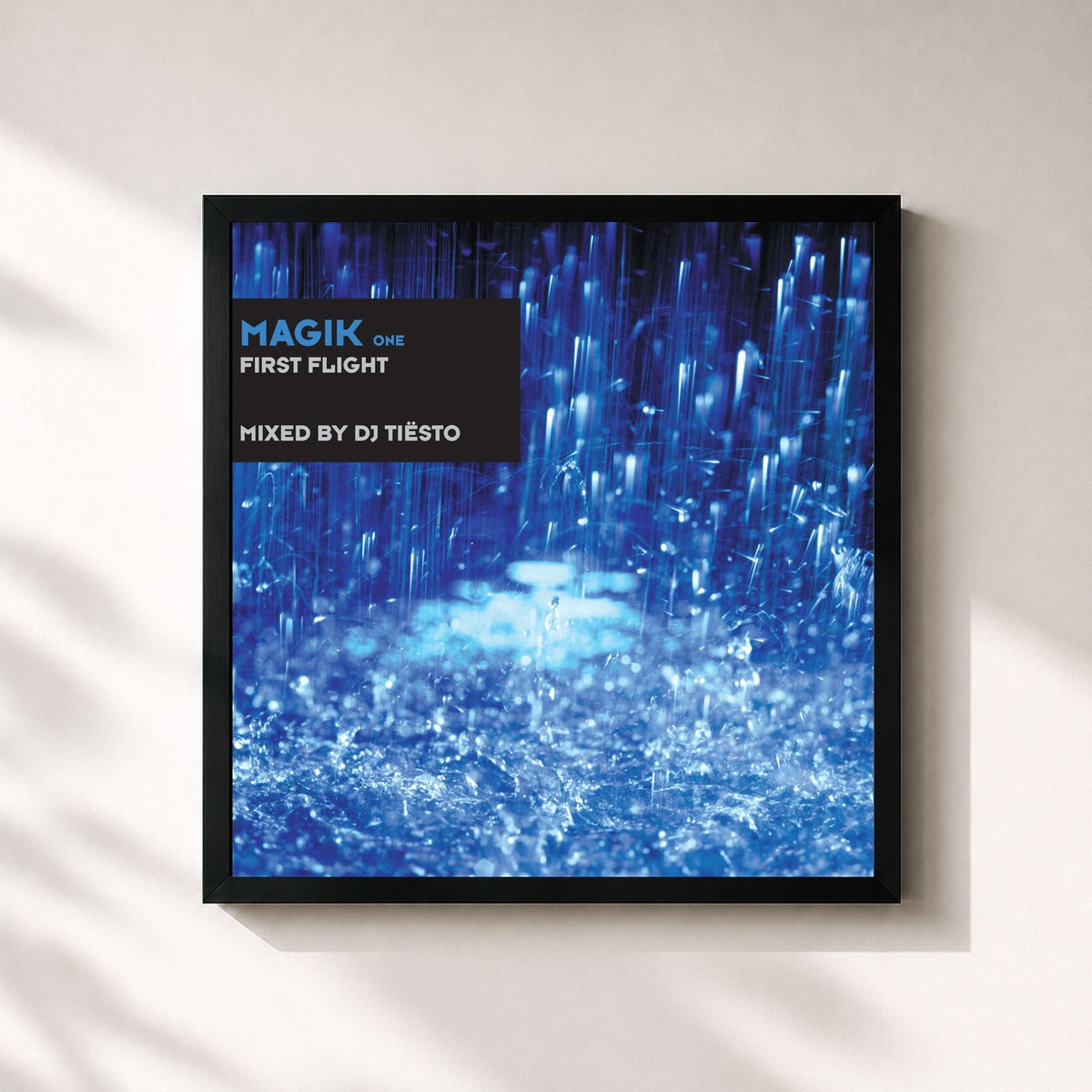 #noir Tableau carré de l'album Magik One de Tiësto, cadre noir 32x32 cm