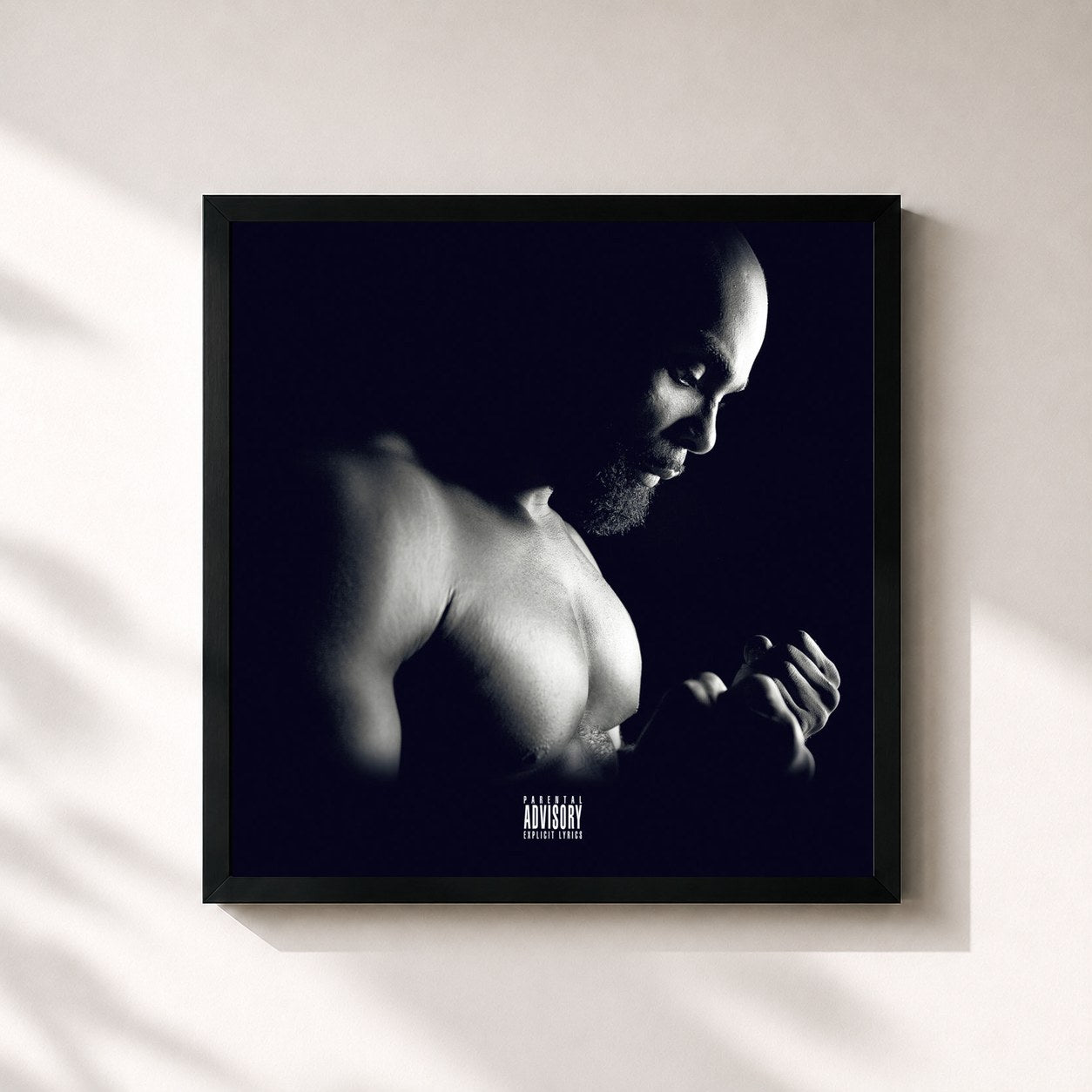 #noir Tableau carré de l'album Le bruit de mon âme de Kaaris, cadre noir 32x32 cm