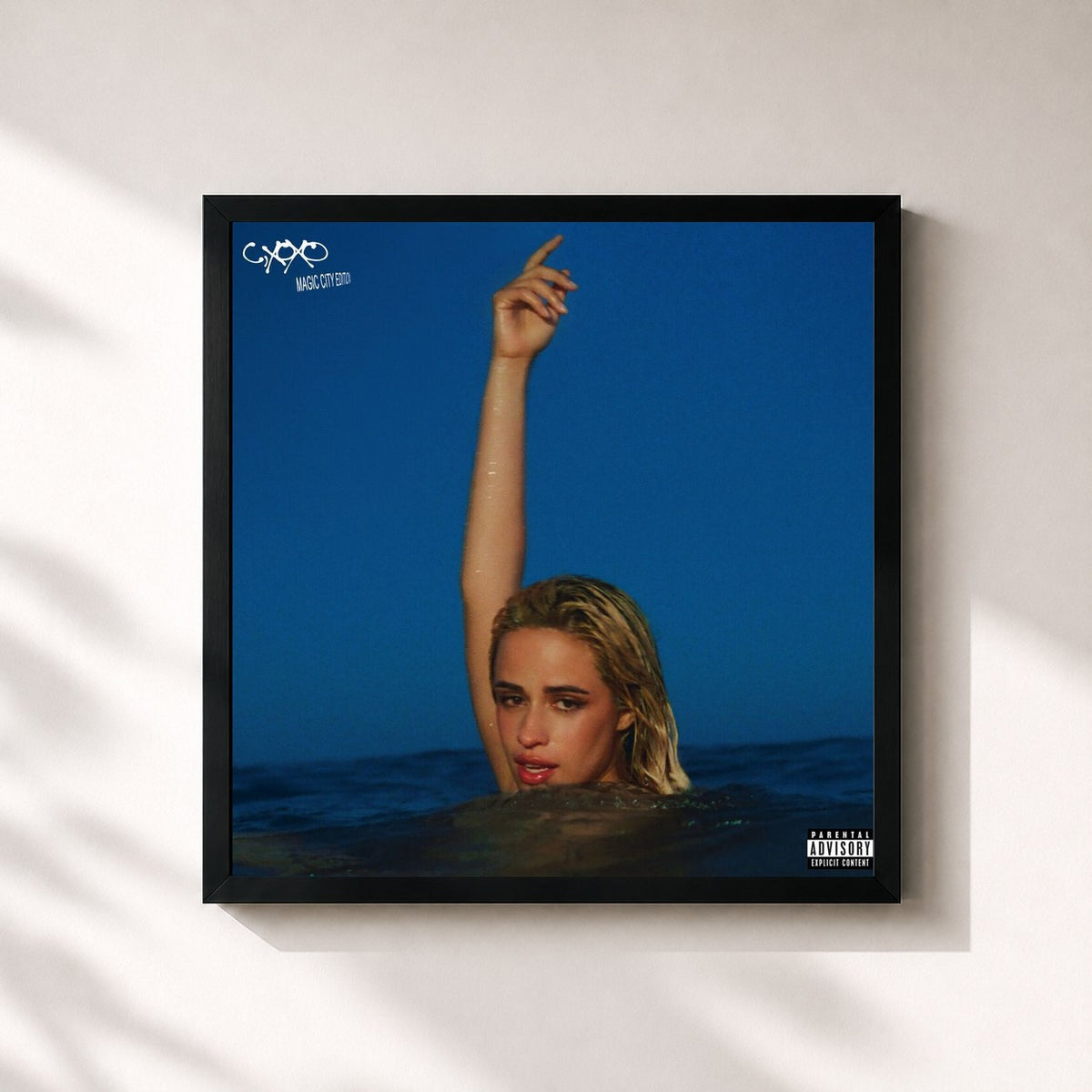 #noir Tableau carré de l'album C,XOXO (Magic City Edition) de Camila Cabello, cadre noir 32x32 cm
