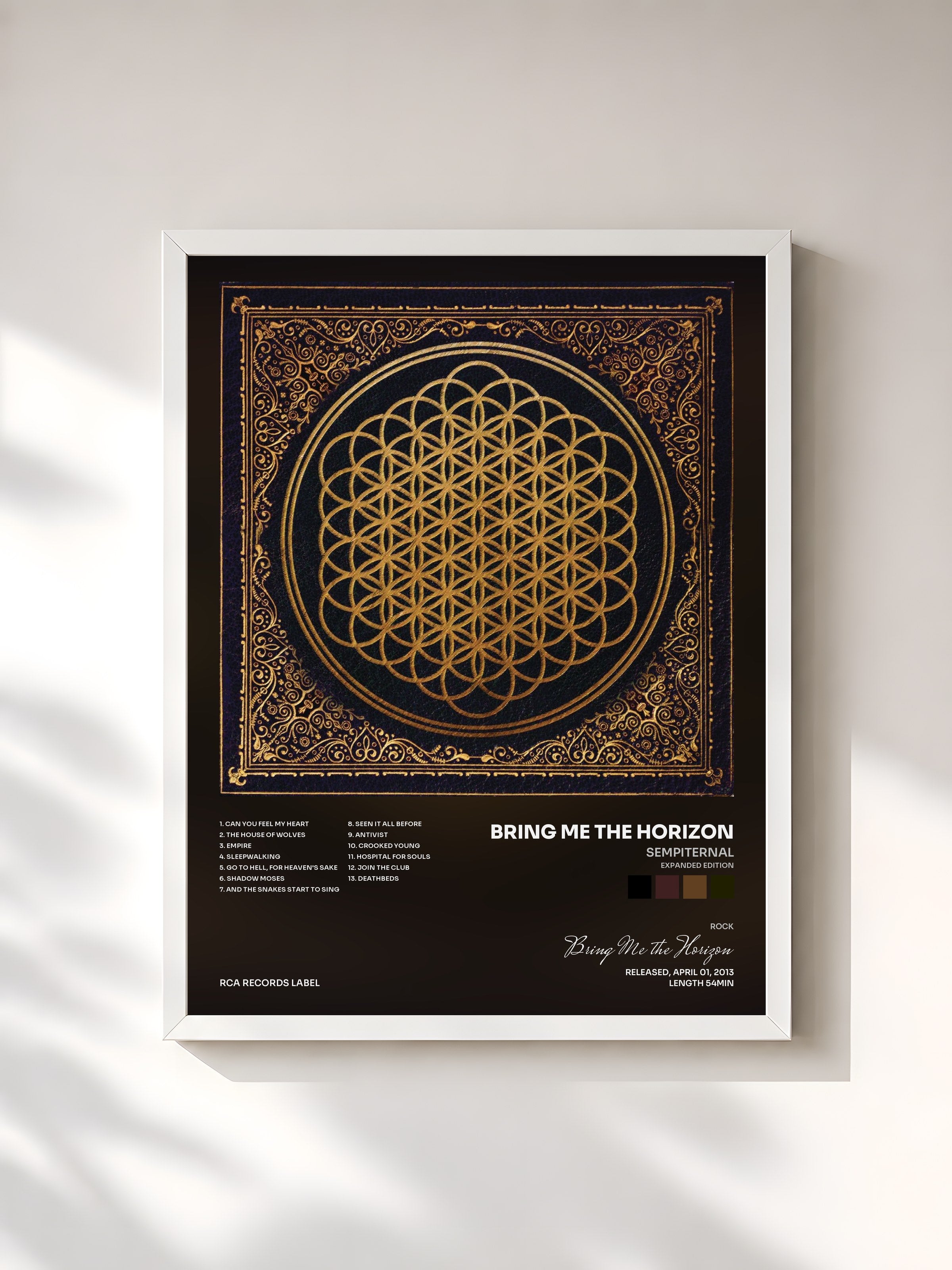 #blanc Tableau de l'album Sempiternal (Expanded Edition) de Bring Me the Horizon, cadre blanc, imprimé et encadré en France