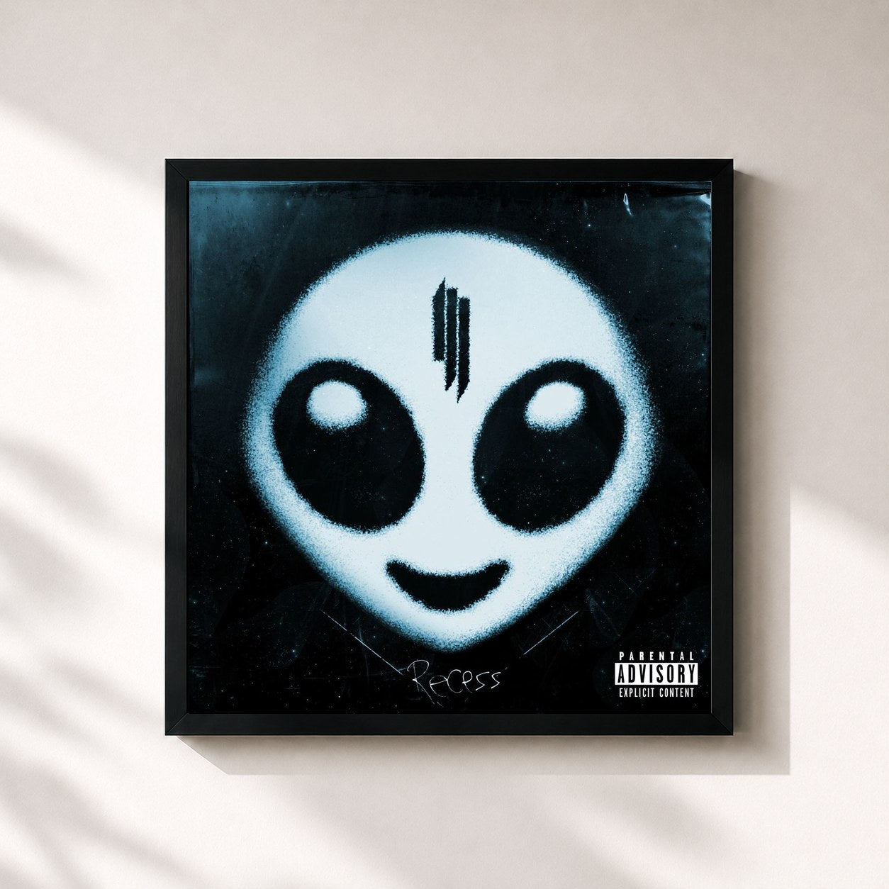#noir Recess by Skrillex as a square framed art print, black 32x32 cm frame