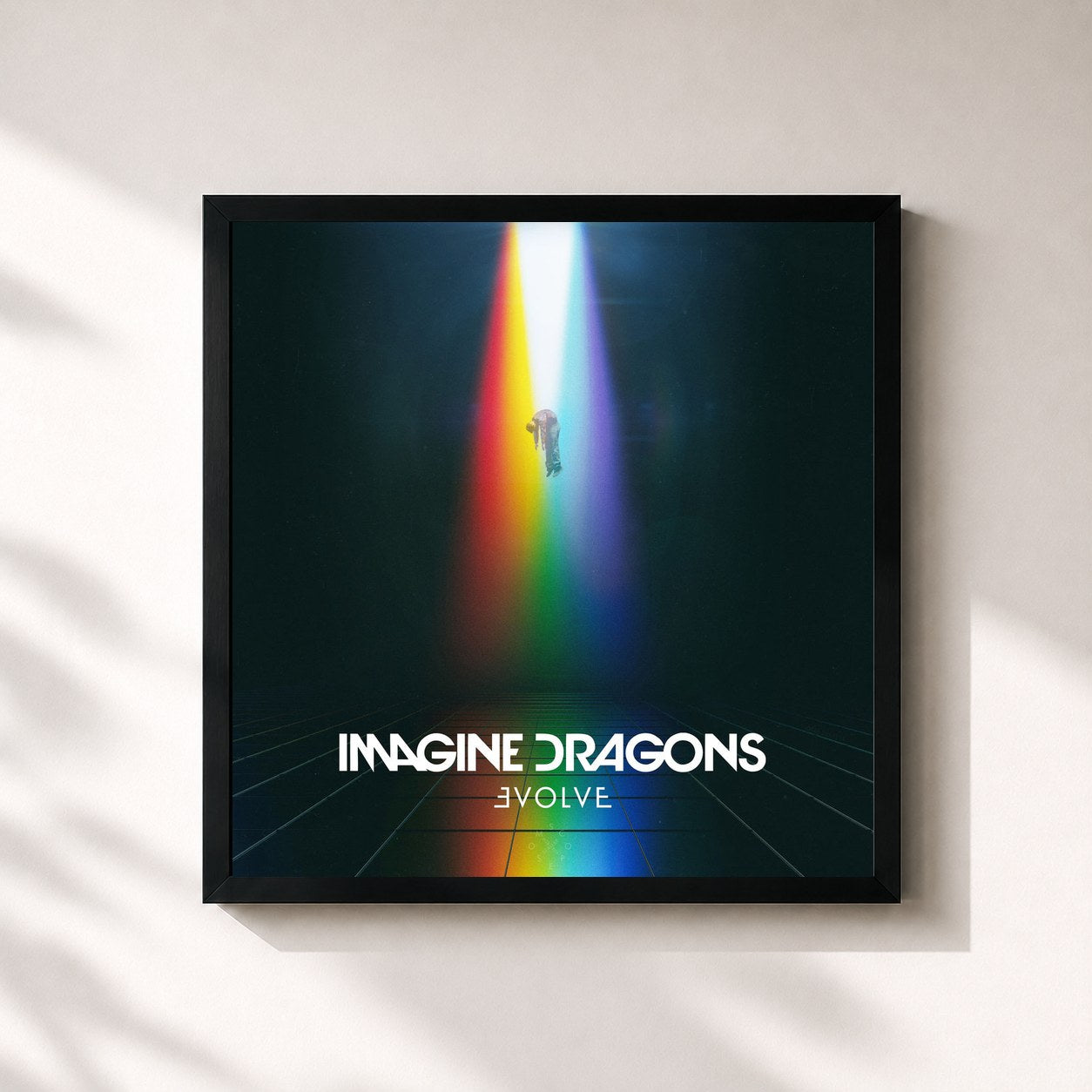 #noir Tableau carré de l'album Evolve de Imagine Dragons, cadre noir 32x32 cm