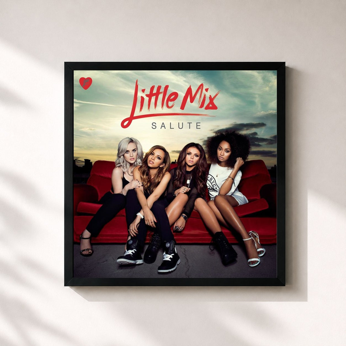 #noir Tableau carré de l'album Salute (Expanded Edition) de Little Mix, cadre noir 32x32 cm