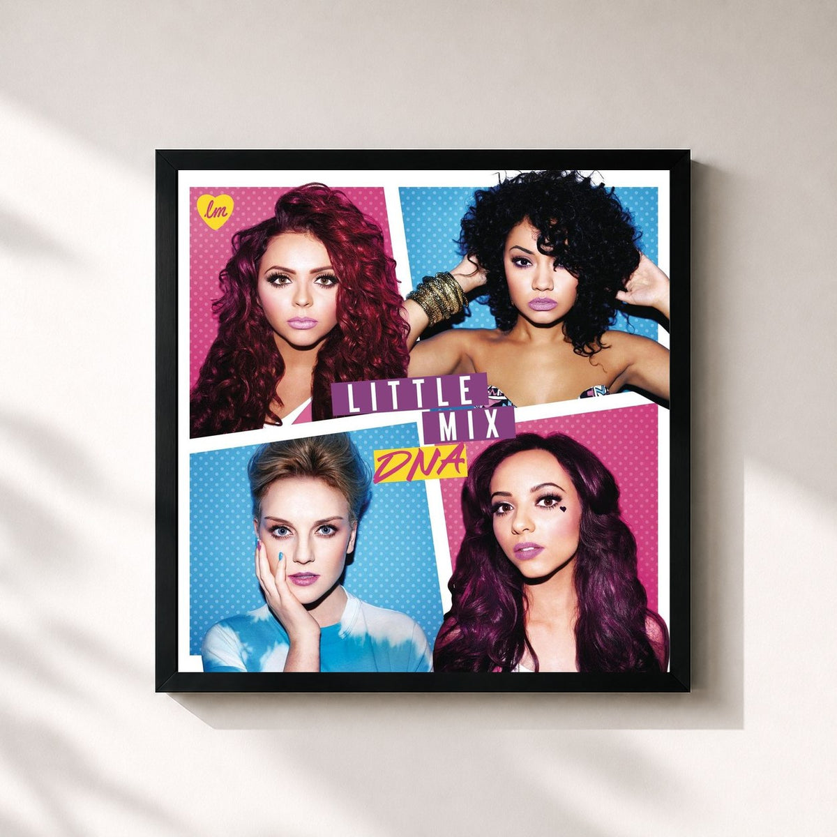 #noir Tableau carré de l'album DNA (Expanded Edition) de Little Mix, cadre noir 32x32 cm