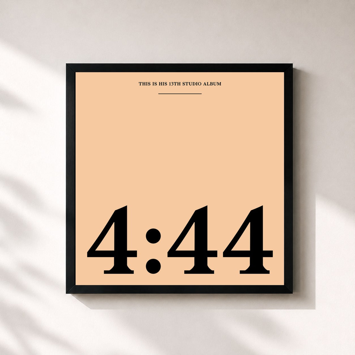 #noir Tableau carré de l'album 4:44 de JAY Z, cadre noir 32x32 cm