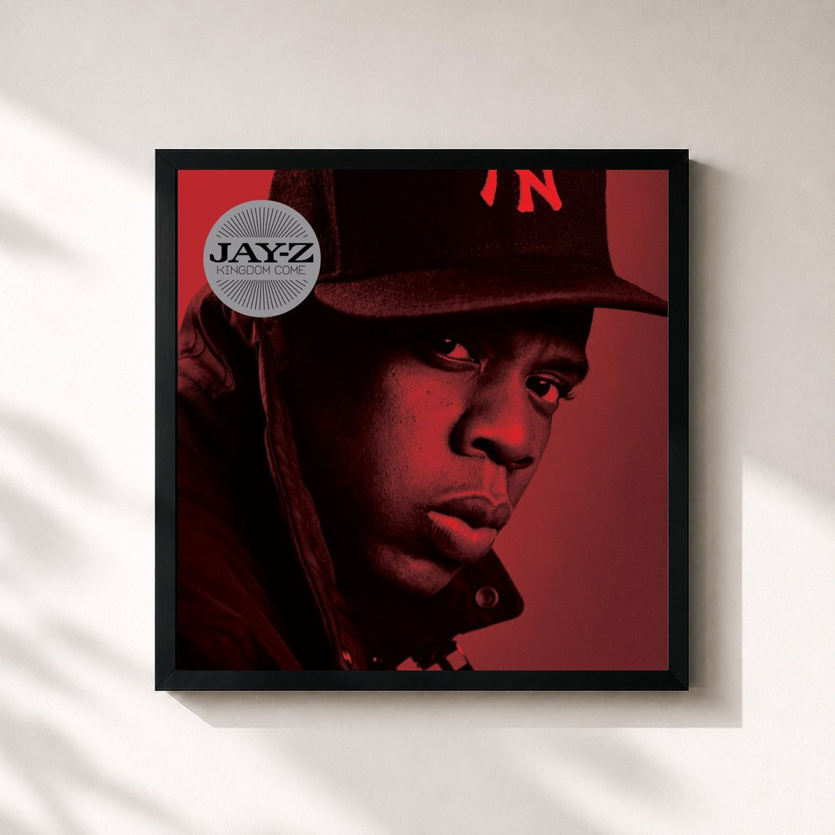 #noir Tableau carré de l'album Kingdom Come de JAY Z, cadre noir 32x32 cm
