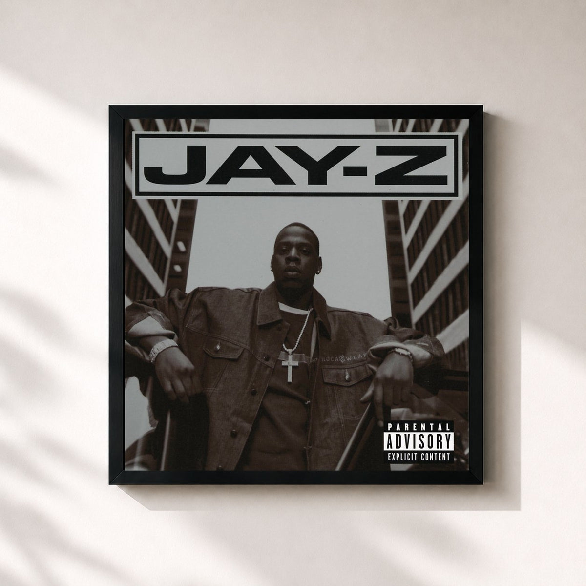 #noir Tableau carré de l'album Vol. 3... Life And Times Of S. Carter de JAY Z, cadre noir 32x32 cm