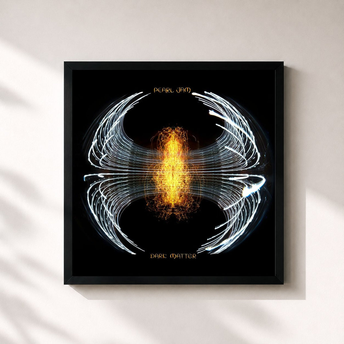 #noir Tableau carré de l'album Dark Matter de Pearl Jam, cadre noir 32x32 cm