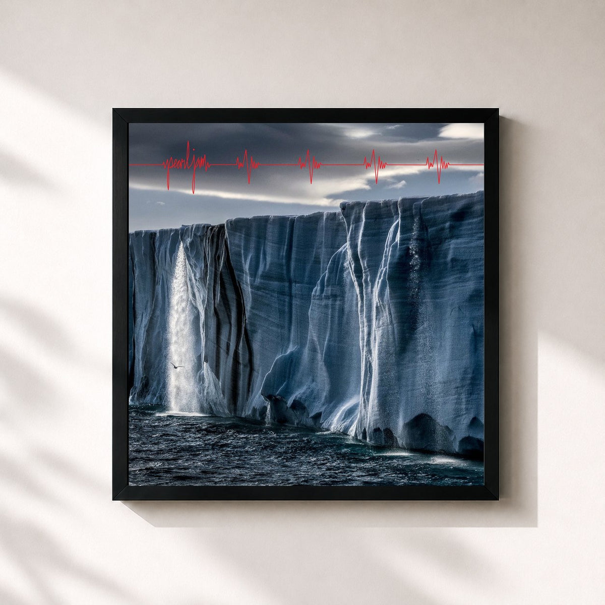 #noir Tableau carré de l'album Gigaton de Pearl Jam, cadre noir 32x32 cm