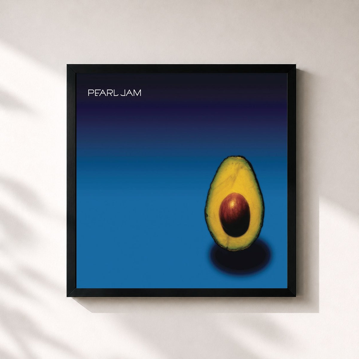#noir Tableau carré de l'album Pearl Jam de Pearl Jam, cadre noir 32x32 cm