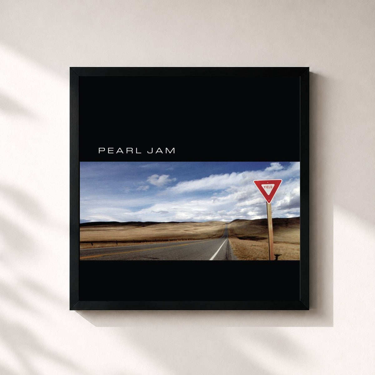 #noir Tableau carré de l'album Yield de Pearl Jam, cadre noir 32x32 cm