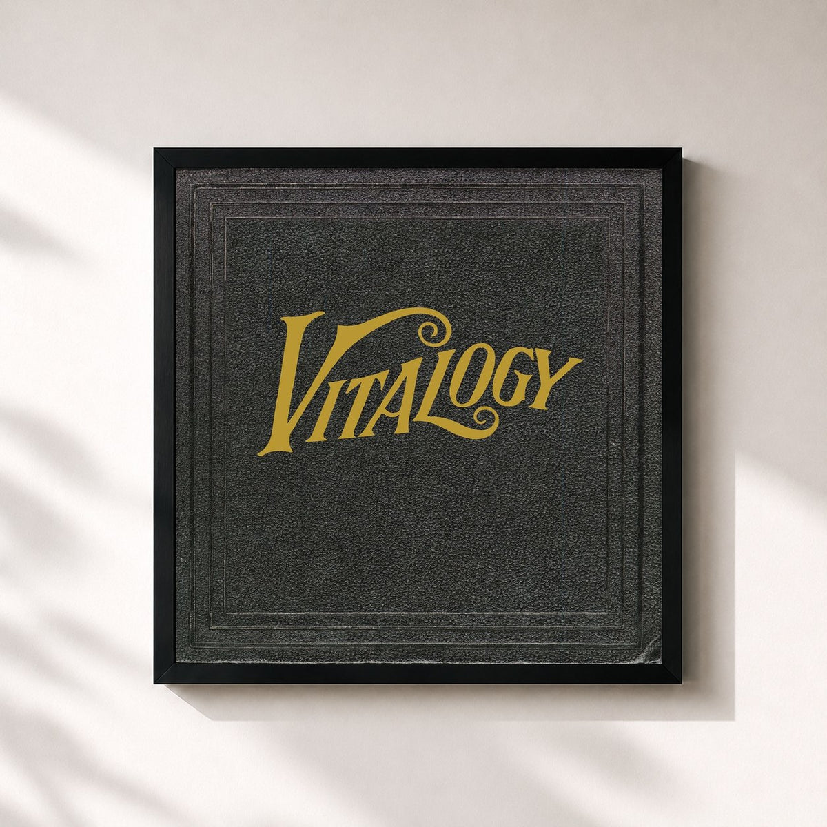 #noir Tableau carré de l'album Vitalogy de Pearl Jam, cadre noir 32x32 cm